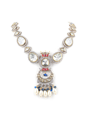 Rajwada White Alloy Jewellery Set For Women