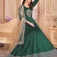 Rajwada Green Tafeta Embroidered Semi stitched Kurta Set For Women