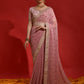 Rajwada Pink Embroidered Georgette Saree With Unstitched Blouse For Women