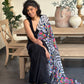 Rajwada Black And White Georgette Printed Saree For Women