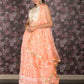 Rajwada Orange Thread Embroidered Semi-Stitched Net Lehenga with Unstitched Blouse for Women