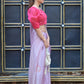 Rajwada Light Pink Mirror Work Embroidered Saree with Unstitched Blouse for Women