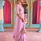 Rajwada Lavender Sequins Embroidered Georgette Saree with Unstitched Blouse for Women