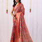 Rajwada Red Silk Blend Printed Saree For Women