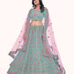 Rajwada Blue Embroidered Silk Blend Semi Stitched Lehenga With Blouse For Women