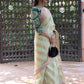 Rajwada Light Green Woven Soft Silk Saree with Unstitched Blouse for Women