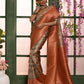 Rajwada Orange Soft Silk Woven Saree With Unstitched Blouse For Women