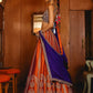 Rajwada Orange Silk Blend Embellished Semi Stitched Lehenga For Women