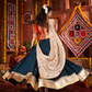 Rajwada Teal Blue Cotton Blend Embroidered Semi-Stitched lehenga For Women