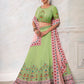 Rajwada Green Georgette Embroidered Semi Stitched Lehenga With Unstitched Blouse for Women