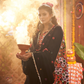 Rajwada Black Cotton Blend Embroidered Semi-Stitched lehenga For Women