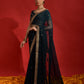 Rajwada Teal Embroidered Georgette Saree With Unstitched Blouse For Women