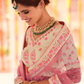 Rajwada Women Beige Embroidered Crepe Semi Stitched Lehenga With Unstitched Blouse