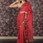 Rajwada Maroon Embellished Crepe Saree with Unstitched Blouse for Women
