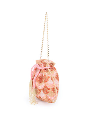 Rajwada Women Handmade Lilac Embellished Potli Bag