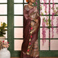 Rajwada Purple Soft Silk Woven Saree With Unstitched Blouse For Women