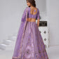Rajwada Lavender Silk Blend Embroidered Semi-Stitched Lehenga For Women
