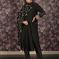 Rajwada Black Embroidered Stitched Fit and Flare Georgette Kurta Set for Womem