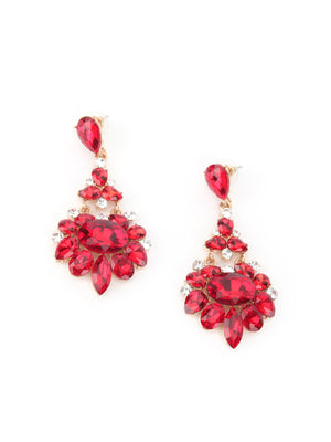Rajwada Red Faux Stones Dangler Earring For Women