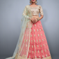 Rajwada Women Pink Embroidered Art Silk Semi Stitched Lehenga With Unstitched Blouse