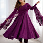 Rajwada Wine Georgette Embroidered Stitched Kurta Set For Women