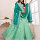 Rajwada Green Shibori Crepe Embroidered Semi Stitched Lehenga With Unstitched Blouse for Women