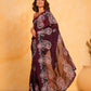 Rajwada Maroon Silk Blend Embroidered Saree With Unstitched Blouse For Women