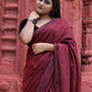 Rajwada Maroon Cotton  Saree  With Unstitched Blouse for Women