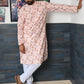 Rajwada Cream Embroidered Cotton Kurta Set For Men