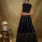 Rajwada Black Georgette Embellished Semi-Stitched Lehenga For Women