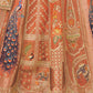 Rajwada Rust Silk Blend Embroidered Semi-Stitched Lehenga For Women