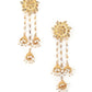 Rajwada White And Gold Dangler Earring For Women