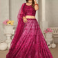 Rajwada Pink Net Embellished Semi Stitched Lehenga With Unstitched Blouse for Women