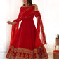 Rajwada Red Georgette Embroidered Stitched Gown For women