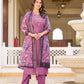 Rajwada Purple Rayon Embroidered Stitched Kurta Set For Women