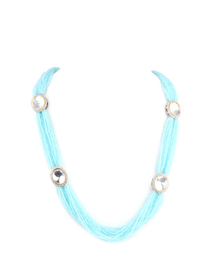 Rajwada Blue And White Alloy Jewellery Set For Women