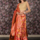 Rajwada Yellow and Red Woven Banarasi Silk Saree with Unstitched Blouse for Women