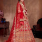 Rajwada Red Art Silk Embroidered Semi-Stitched lehenga For Women
