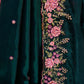Rajwada Teal Georgette Embroidered Saree with Unstitched Blouse For Women