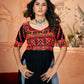 Rajwada Black Embroidered Rayon Stitched Kurti For Women