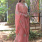 Rajwada Peach Embroidered Simmar Saree with Unstitched Blouse for Women