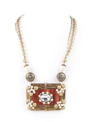 Rajwada Women Gold Tone Multistring Tribal Necklace Set