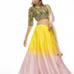 Rajwada Women Multicolored Embroidered Velvet Semi Stitched Lehenga With Unstitched Blouse