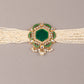 Rajwada - Green Stone and White Pearl Choker Set