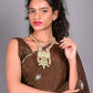 Rajwada Green Beads And Kundan Embellished Long Neck Piece For Women