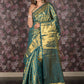 Rajwada Blue Silk Blend Woven Saree With Unstitched Blouse For Women