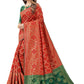 Rajwada Red Silk Blend Embellished Saree For Women