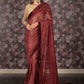 Rajwada Maroon Jacquard Lycra Woven Saree with Unstitched Blouse for Women