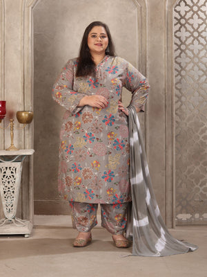 Rajwada Olive Green Rayon Printed Kurta Set For Women