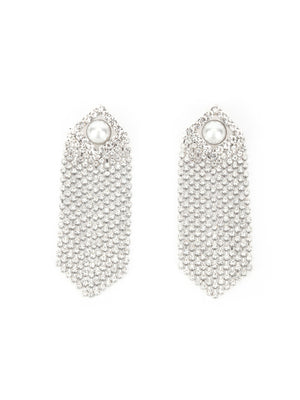 Rajwada White Long Dangler Earring For Women
